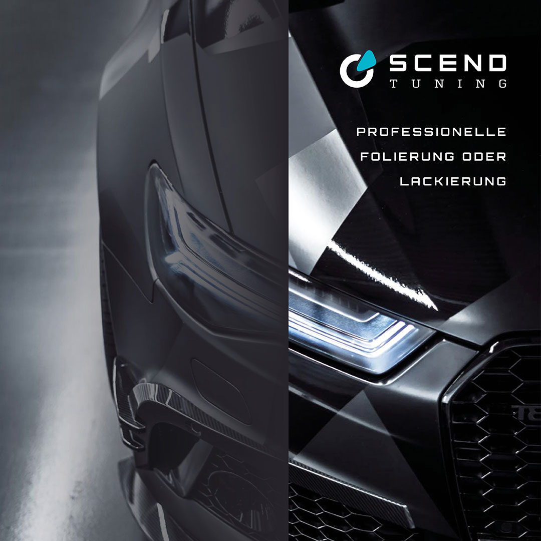 Audi RS6 Tuning von SCEND Tuning mit professioneller Folierung oder Lackierung, Ansicht Front Exterieur mit Frontschürzenaufsatz in Schwarz